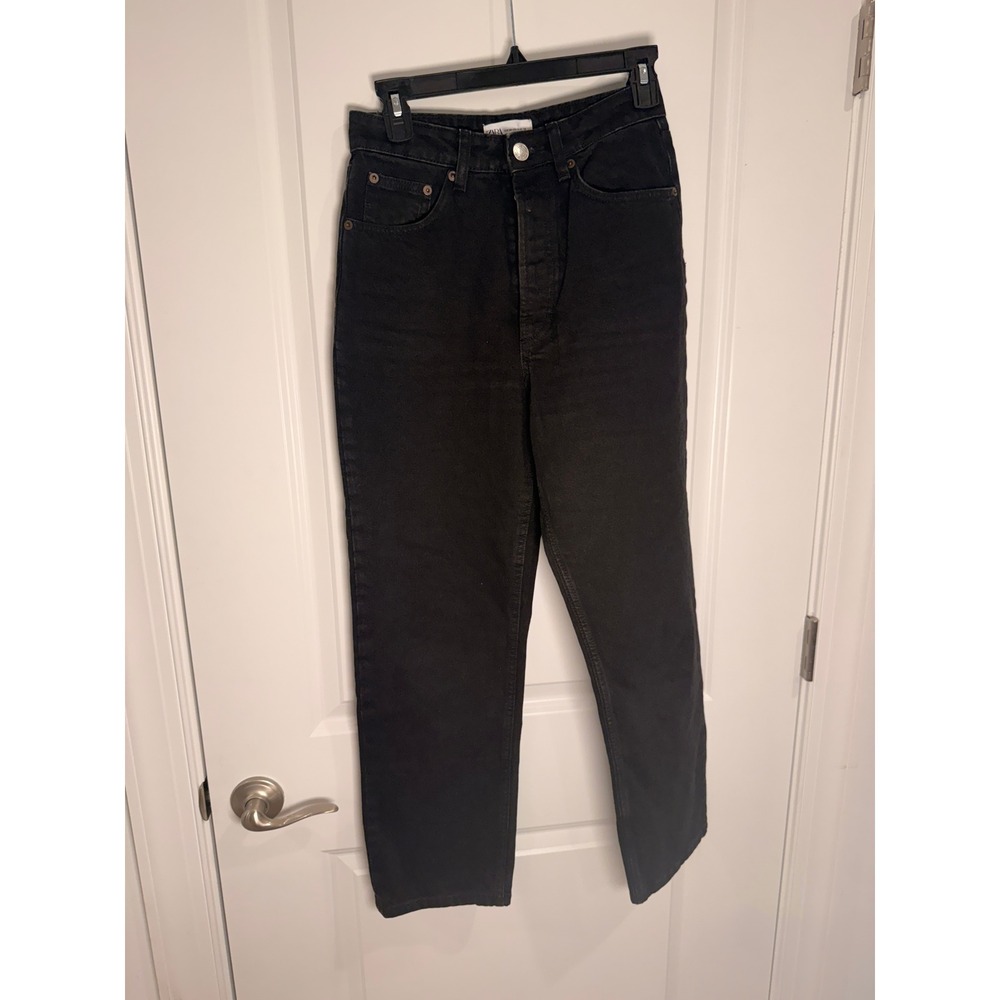 Zara Black Straight-Leg Women's Jeans - Picture 3 of 4